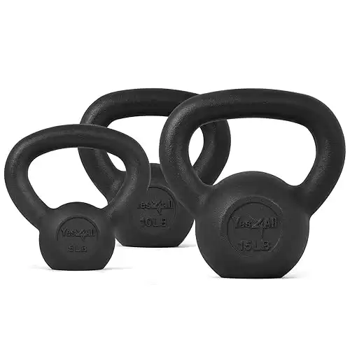 Yes4All Powder Coated Kettlebell Set  - 30lbs