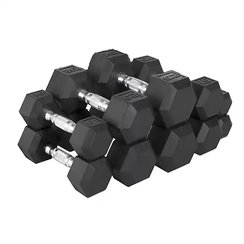CAP Barbell 150 LB Hex Dumbbell Weight Set, Black, Large
