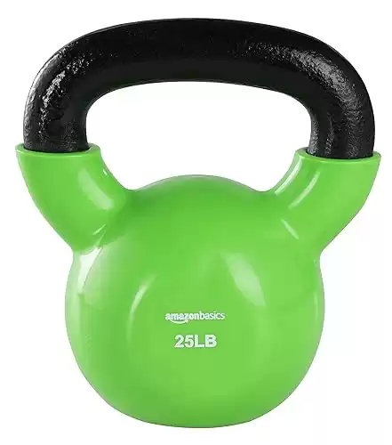 Amazon Basics Vinyl Coated Cast Iron Kettlebell Weight